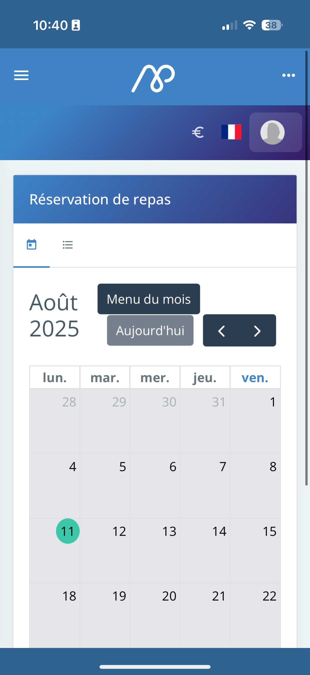 Réservation Repas